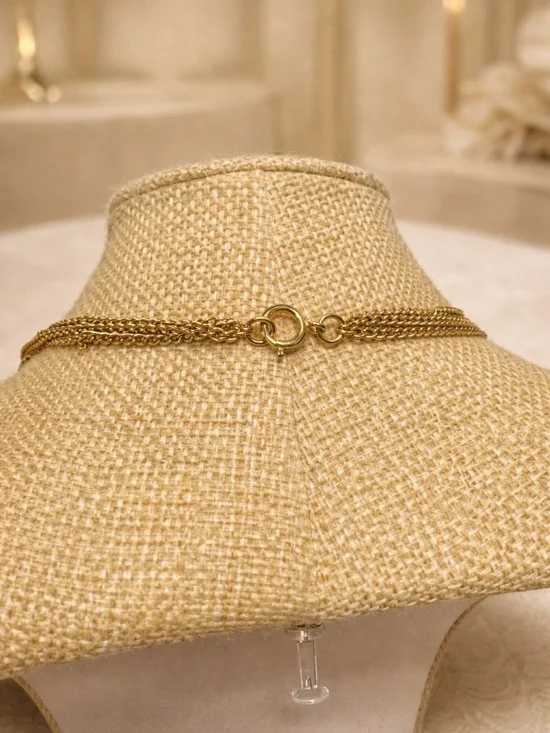 Vintage SARAH COVENTRY Gold Tone Filigree Tassel Necklace 24" Multi Strand - Picture 3 of 3